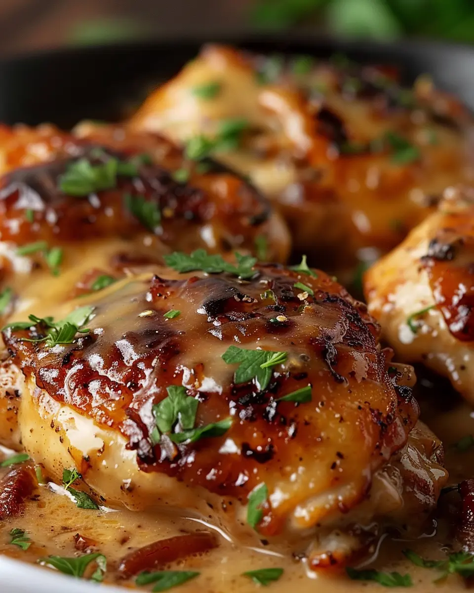 Delicious Texas Roadhouse Smothered Chicken with Turkey Bacon Bliss