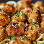 Garlic Butter Chicken Bites with Savory Creamy Parmesan Pasta