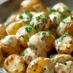 Creamy Garlic Sauce Baby Potatoes