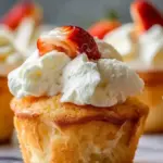 Bourbon Strawberry Angel Food Cupcakes