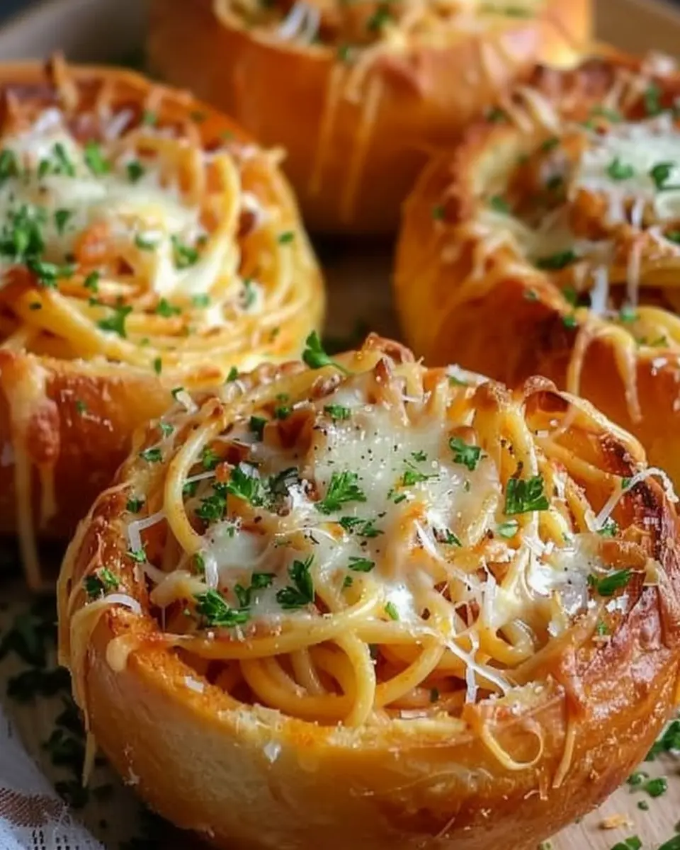Spaghetti Garlic Bread Bowls: Indulgent Comfort Food Delight