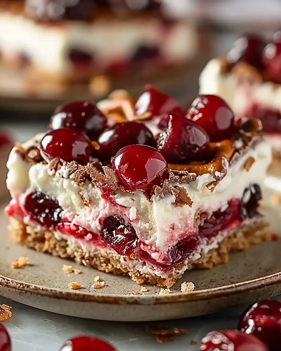 Irresistibly Creamy Cherry Pretzel Squares You’ll Love to Indulge