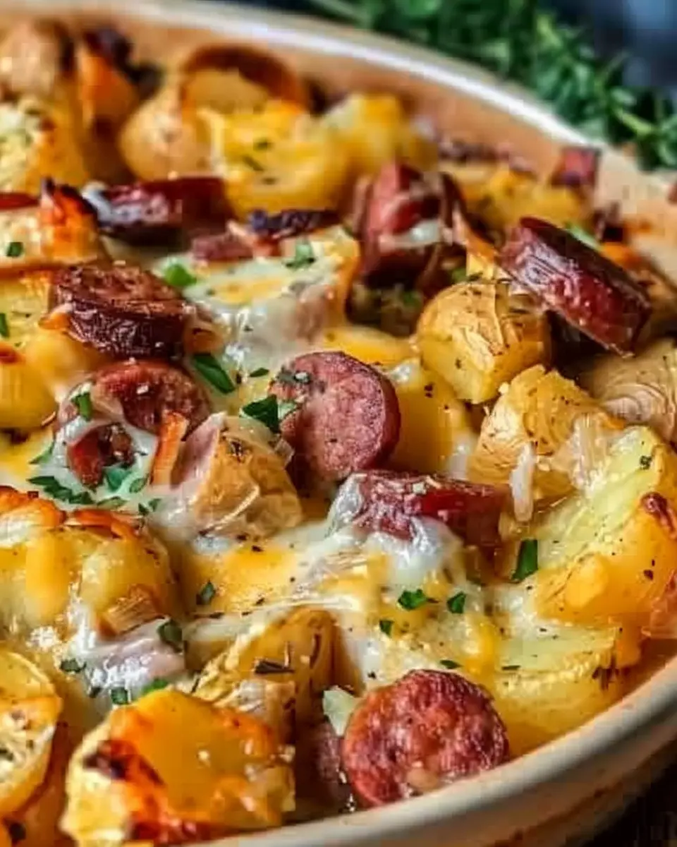 Cheesy Ranch Potatoes: Indulgent Delight with Smoked Sausage