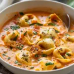 Cheesy Tomato Tortellini Soup