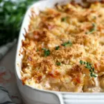 French Onion Chicken Orzo Casserole