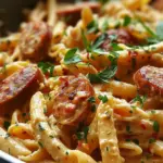 One-Pot Creamy Spicy Cajun Sausage Pasta