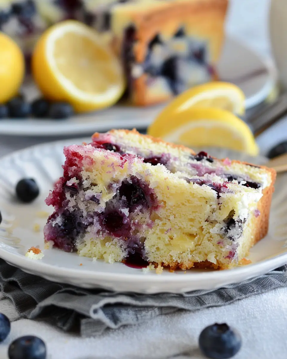 Soft and Moist Lemon Blueberry Yogurt Cake for the Best Summer Treat