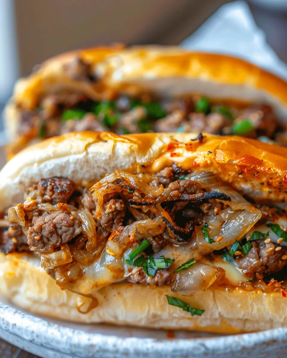 Korean-Inspired Kimchi Bulgogi Cheesesteak with Turkey Bacon Twist