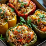 Easy Vegetarian Stuffed Bell Peppers with Rice