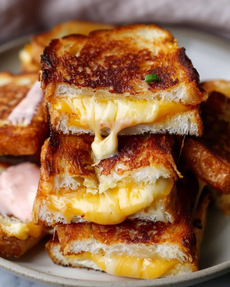 Hawaiian Roll Grilled Cheese with Turkey Bacon and Chicken Ham Delight