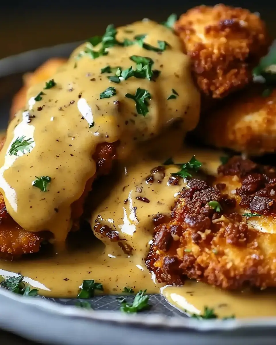 Pretzel Chicken with Mustard-Cheddar Sauce: An Easy Homemade Delight
