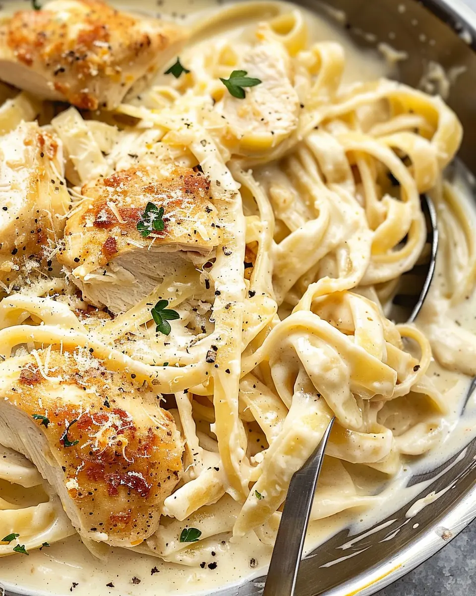 Chicken Fettuccine Alfredo: Easy Indulgence with Turkey Bacon