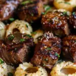 Garlic Butter Steak Bites & Shell Pasta: A Creamy Delight!