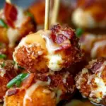 Crispy Bacon Mozzarella Poppers with Sweet Maple Glaze