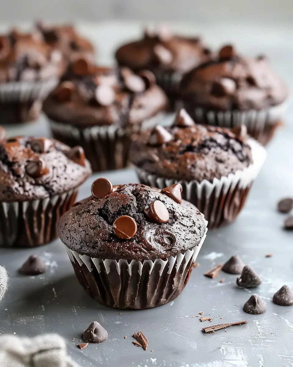 double chocolate chip muffins