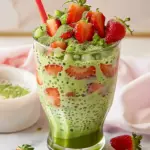 Strawberry Matcha Sago