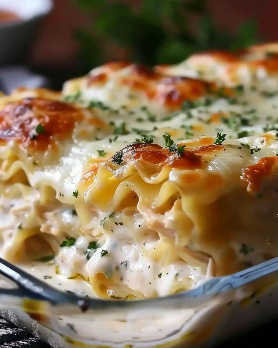 Chicken Alfredo Lasagna Rolls Recipe
