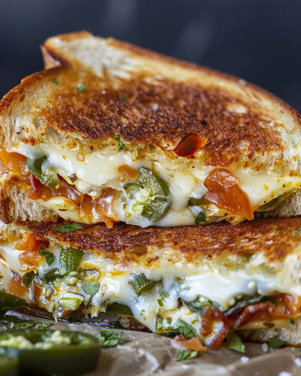 Roasted Jalapeno Popper Grilled Cheese: Indulgent Turkey Bacon Twist