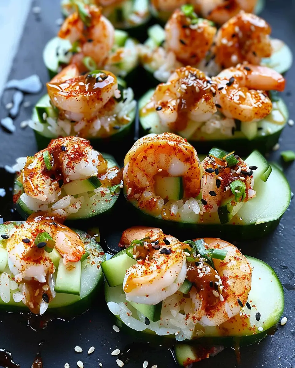 Spicy Shrimp Cucumber Sushi Boats: A Refreshing Easy Delight