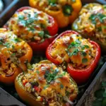 Easy Vegetarian Stuffed Bell Peppers with Rice