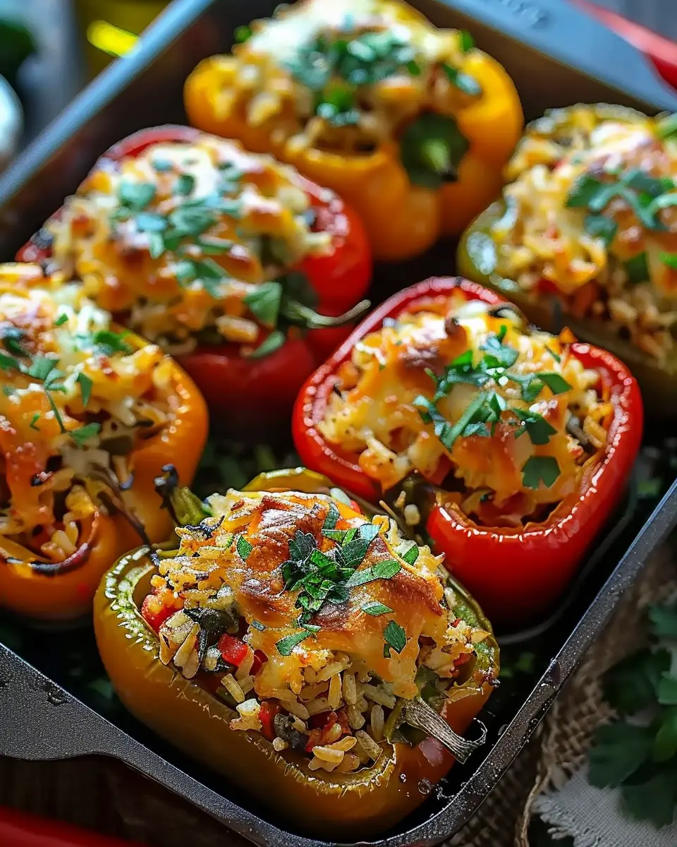 Easy Vegetarian Stuffed Bell Peppers: Delicious Rice Delight for All