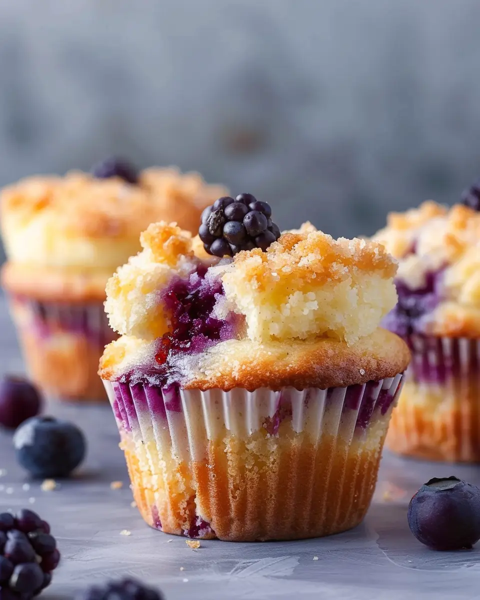 Blaubeer-Cheesecake-Muffins mit Streuseln